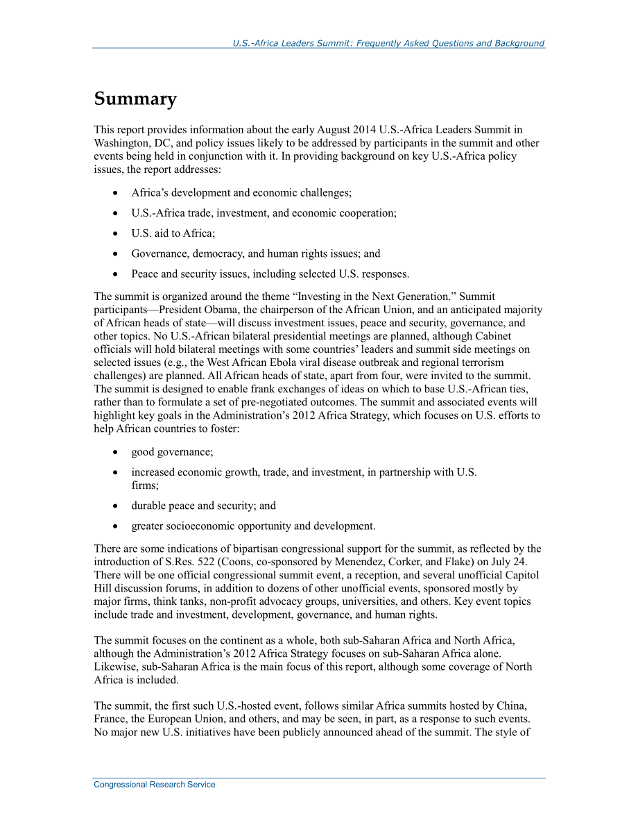 [20140731]R43655_美非领导人峰会：常见问题和背景.pdf_第2页