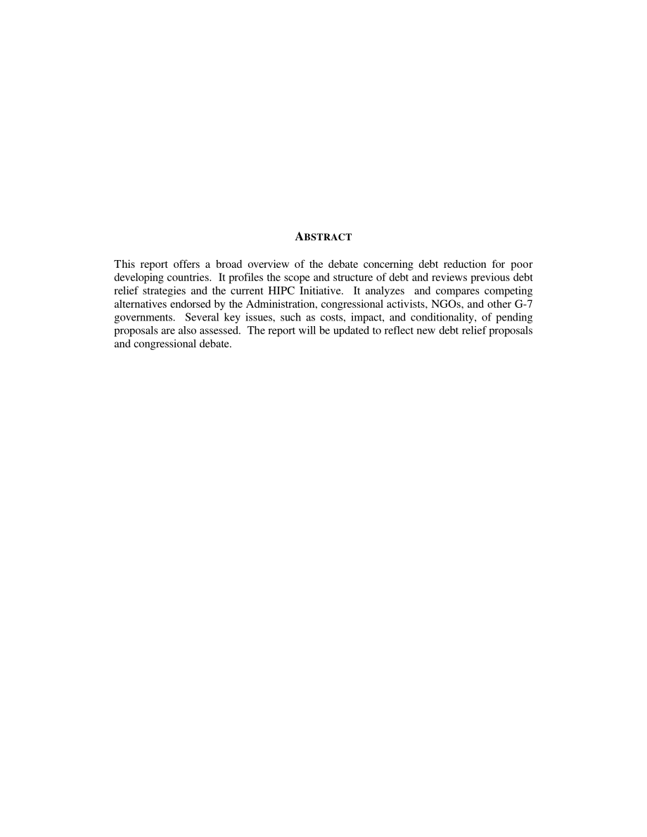 [20000201]RL30214_债务减免：针对重债穷国的倡议.pdf_第2页