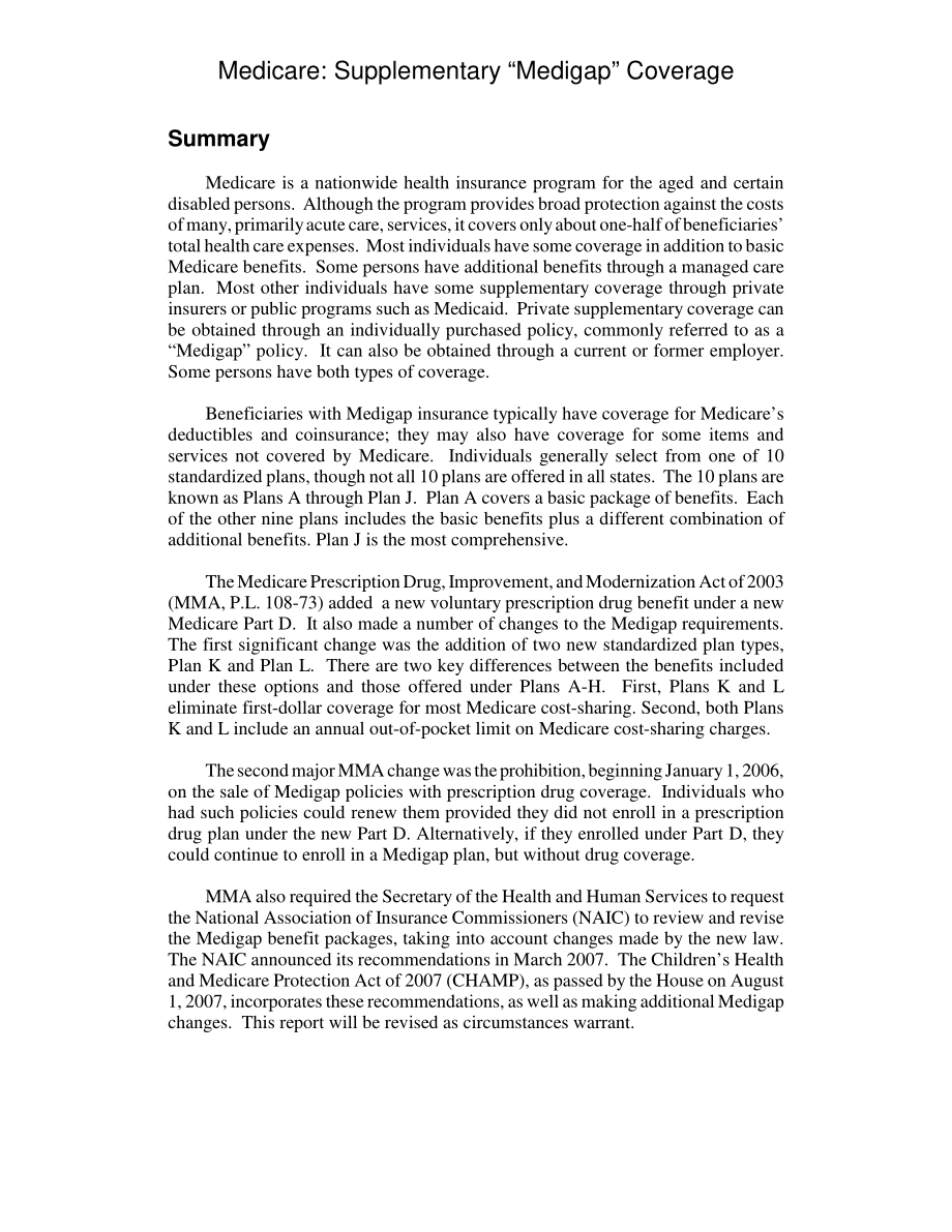 [20071002]RL31223_医疗保险：补充“Medigap”保险.pdf_第2页