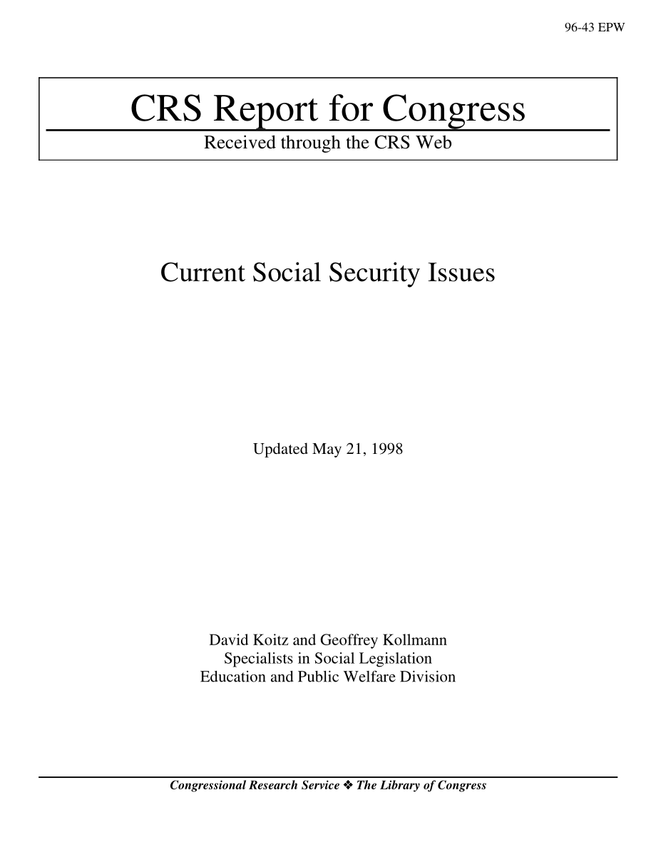 [19980521]96-43EPW_当前的社会保障问题.pdf_第1页