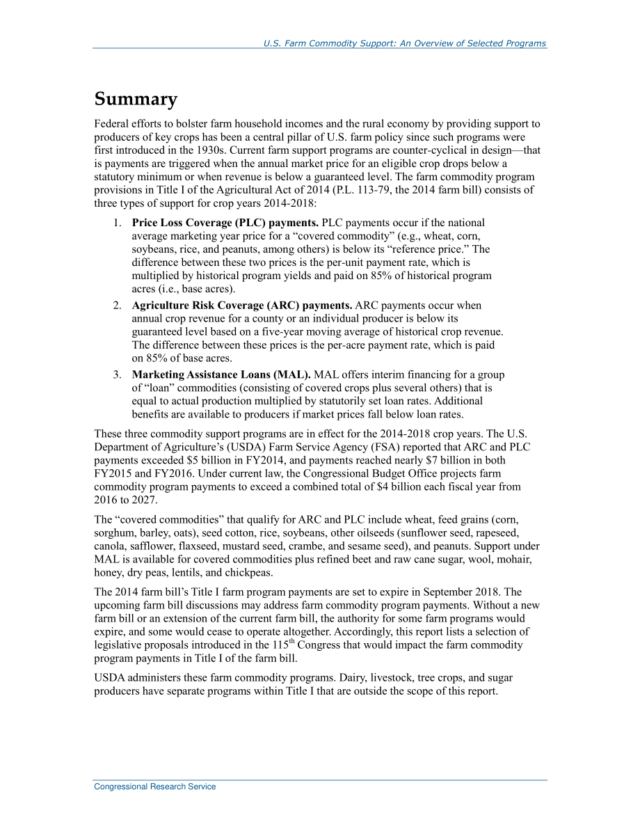 [20180417]R45165_美国农产品支持：所选程序概述.pdf_第2页