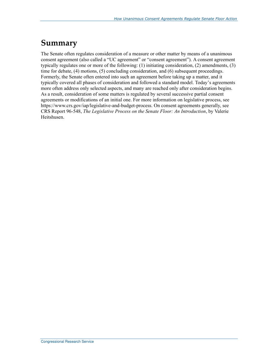[20220302]RS20594_一致同意协议如何规范参议院的发言权.pdf_第2页