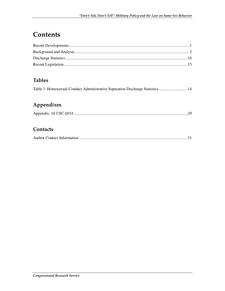 [20101220]R40782_“不问不说”：军事政策和同性行为法.pdf_第3页