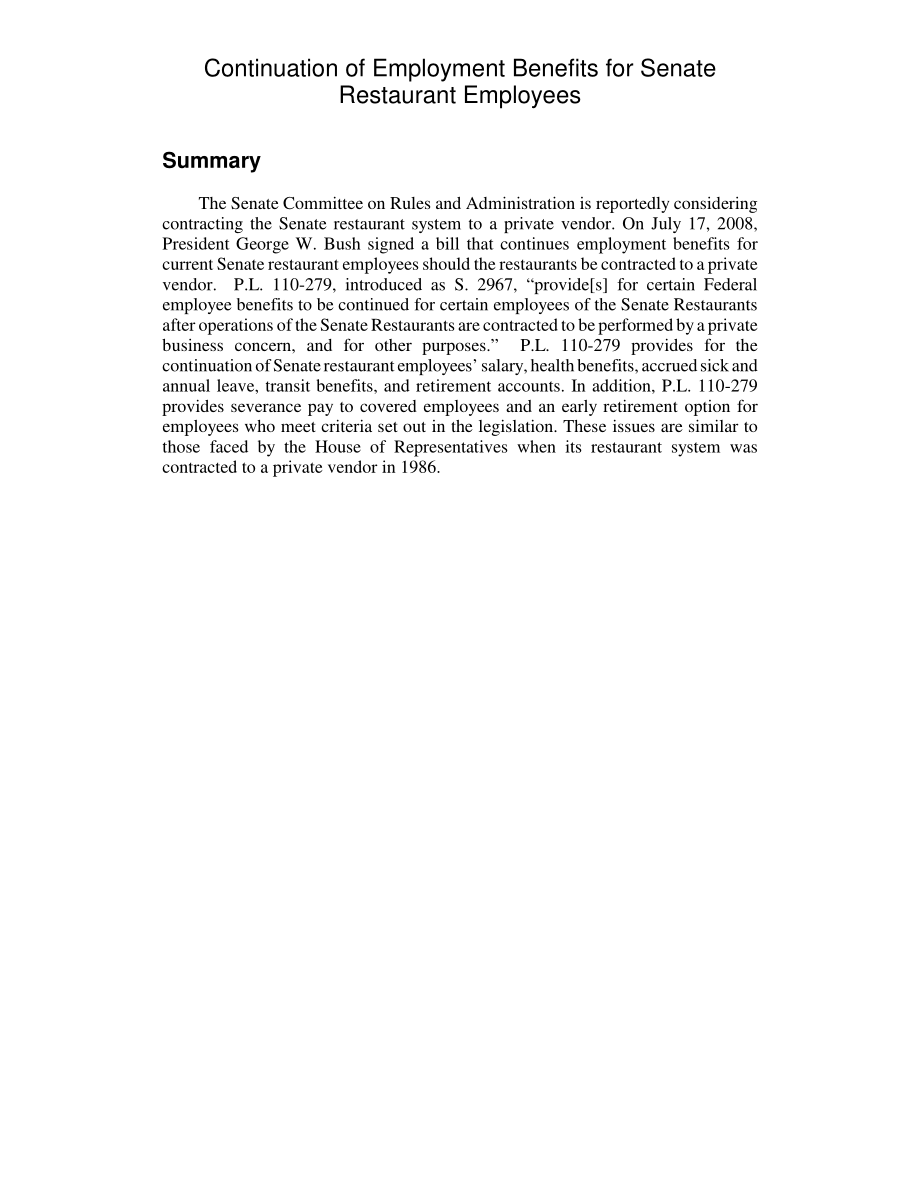 [20080722]RL34495_参议院餐厅员工继续享受就业福利.pdf_第2页