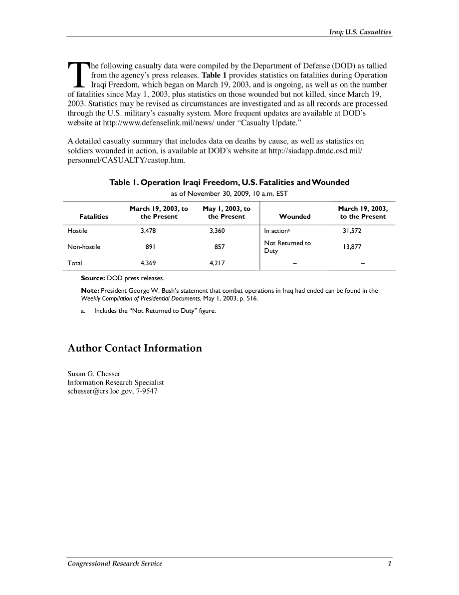 [20091130]RS21578_伊拉克：美国伤亡人数.pdf_第2页