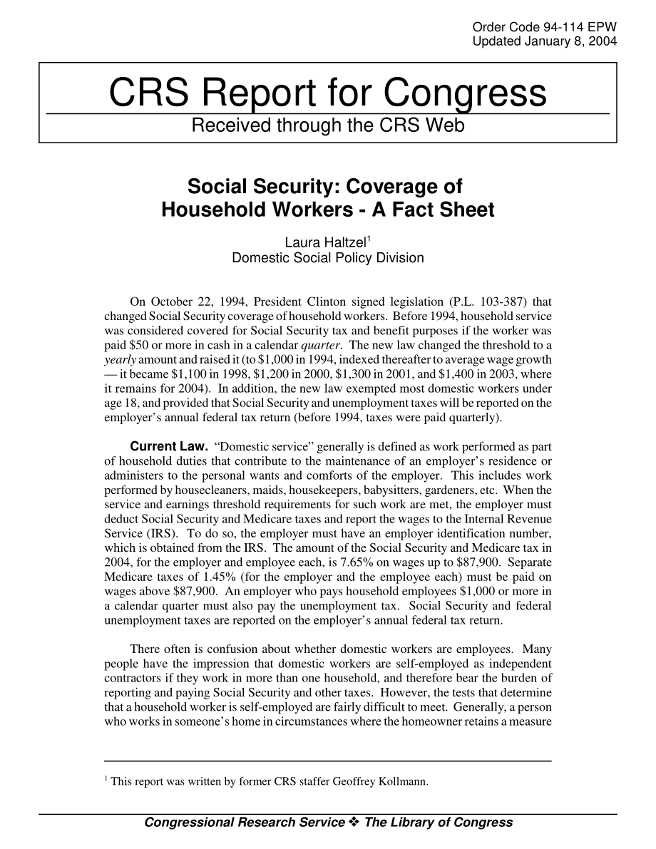 [20040108]94-114_社会保障：家政工人的覆盖面-情况介绍.pdf_第1页
