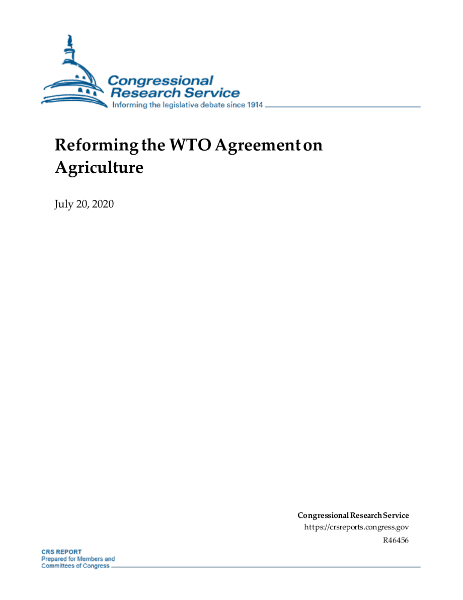 [20200720]R46456_改革WTO农业协议.pdf_第1页