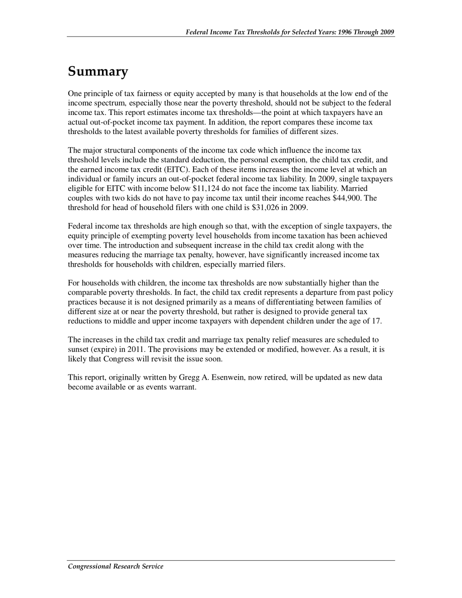 [20090109]RS22337_选定年份的联邦所得税起征点：1996年至2009年.pdf_第2页