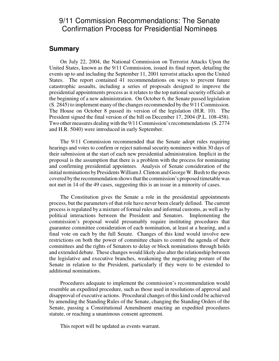 [20050323]RL32551_911委员会建议：参议院对总统候选人的确认程序.pdf_第2页
