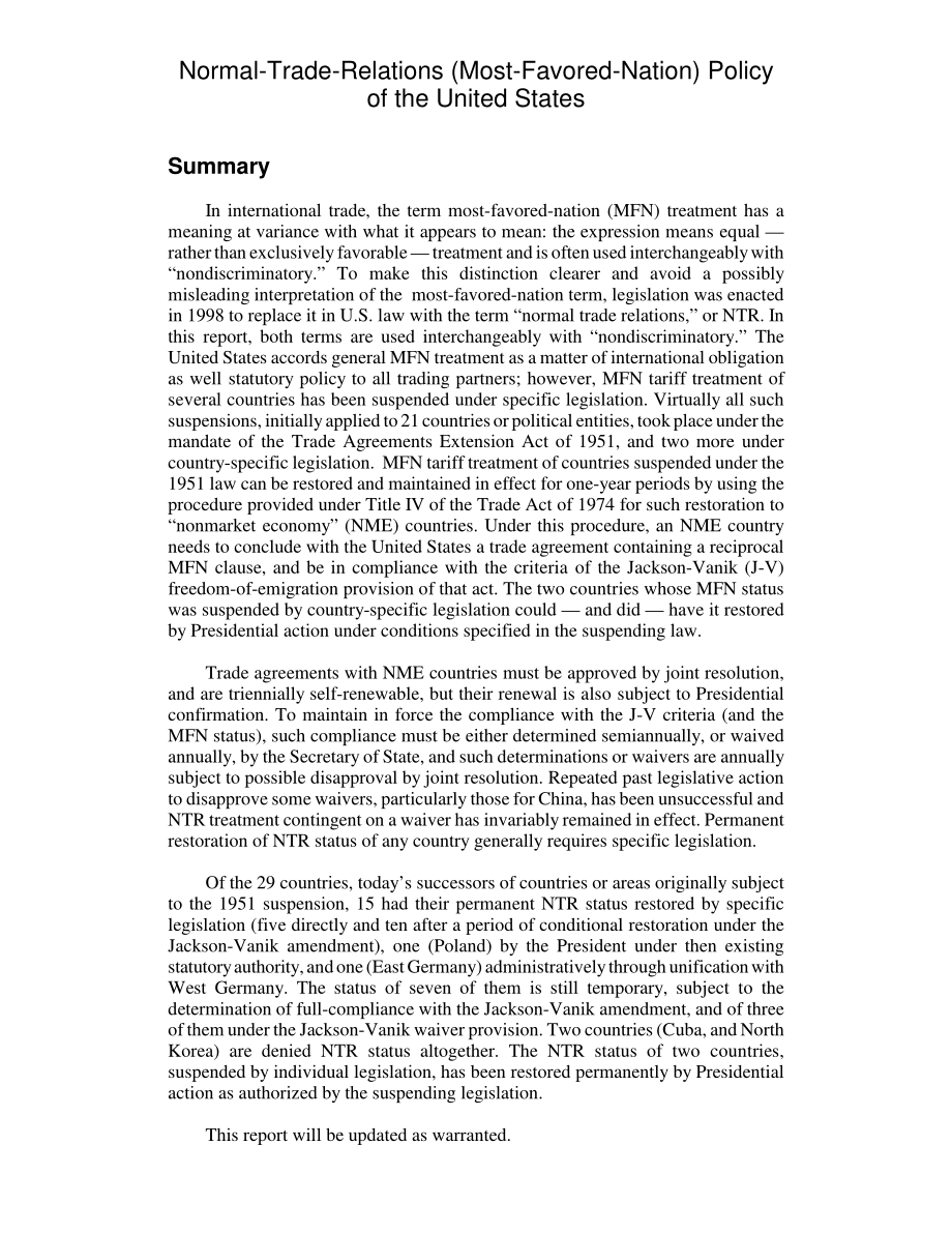 [20051215]RL31558_美国的正常贸易关系（最惠国）政策.pdf_第2页