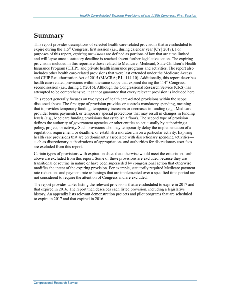 [20170222]R44662_第115届国会第一届会议医疗保健相关到期条款.pdf_第2页