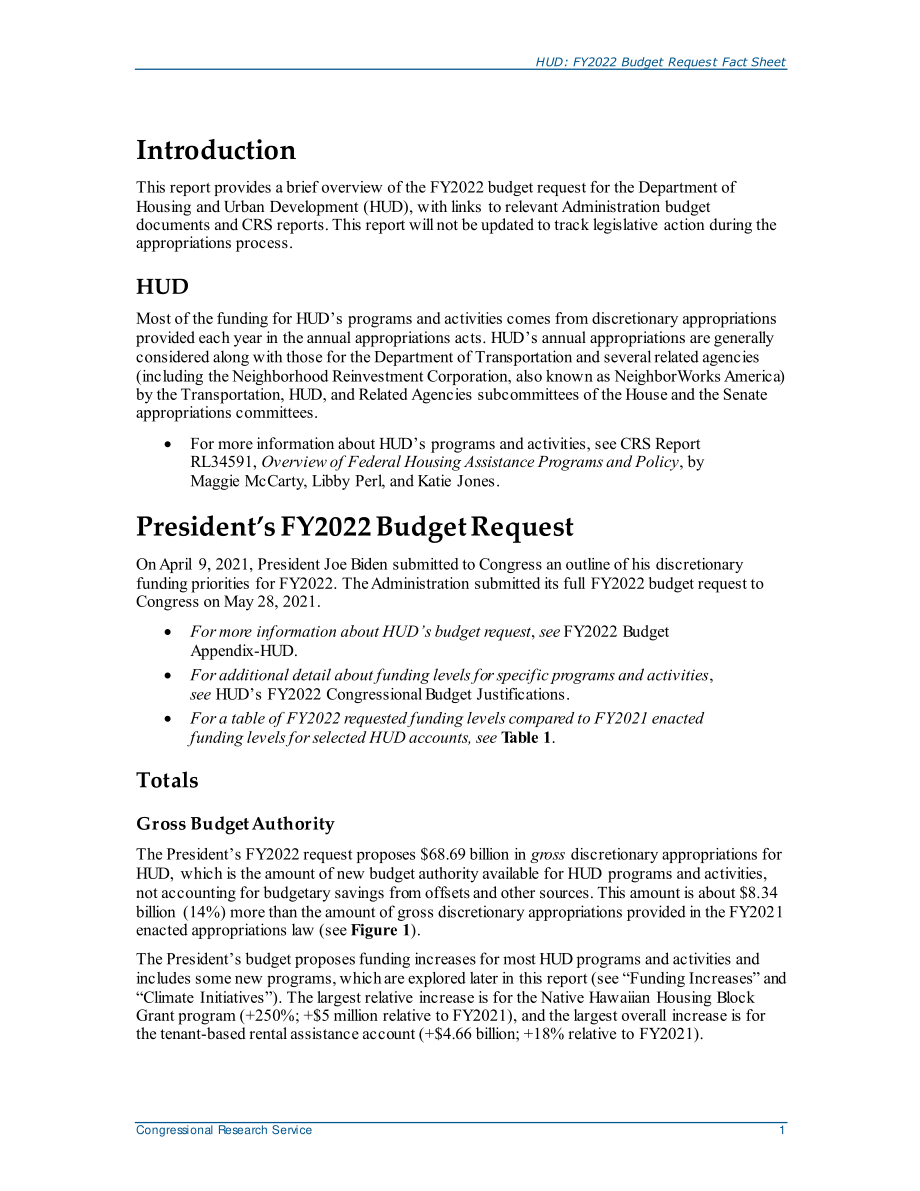 [20210722]R46849_住房和城市发展部（HUD）：2022财年预算申请概况表.pdf_第2页