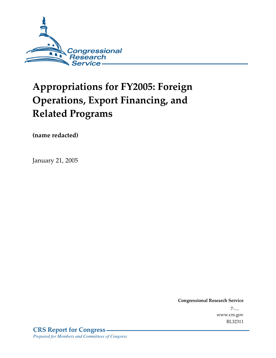 [20050121]RL32311_2005财年拨款：国外业务、出口融资和相关计划.pdf_第1页