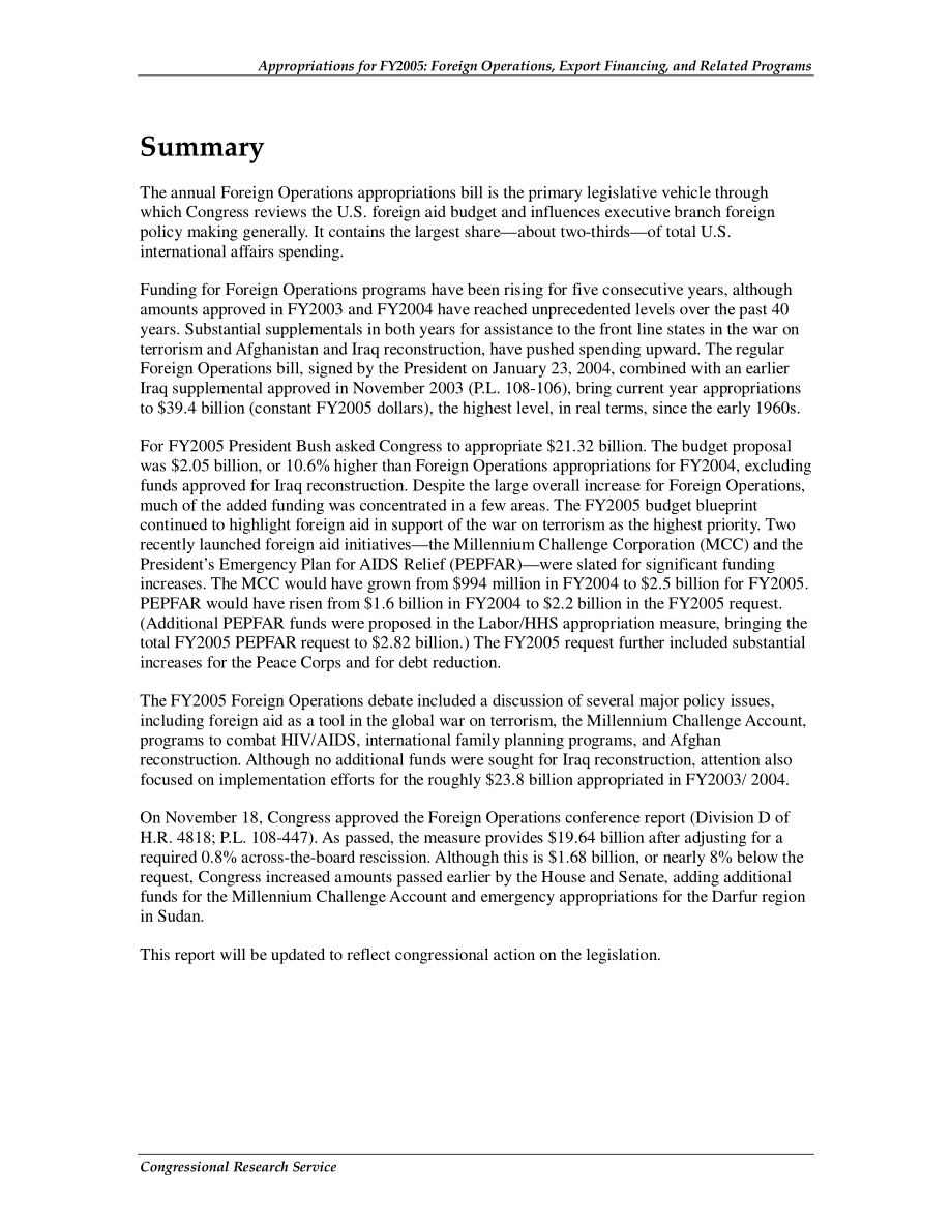 [20050121]RL32311_2005财年拨款：国外业务、出口融资和相关计划.pdf_第2页