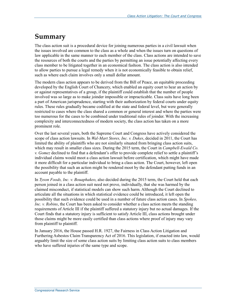 [20160411]R44453_集体诉讼：法院和国会.pdf_第2页