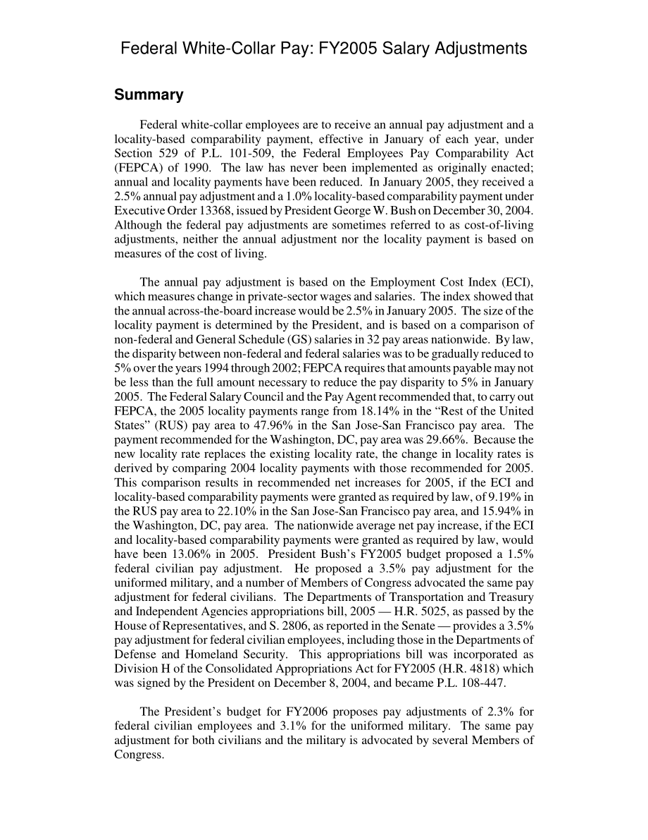 [20050207]RL32355_联邦白领工资：2005财年薪资调整.pdf_第2页