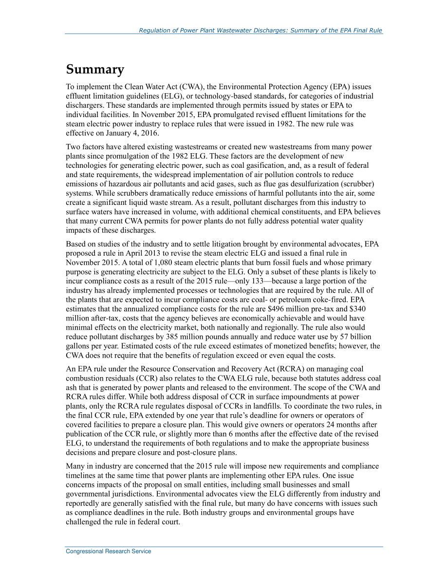 [20160203]R43169_电厂废水排放监管：EPA最终规则摘要.pdf_第2页