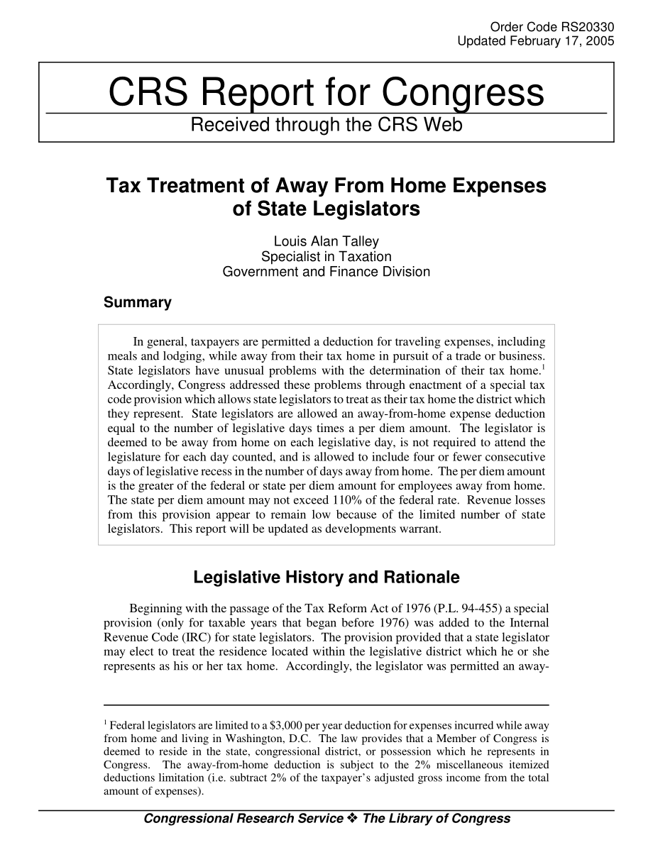 [20050217]RS20330_州议员离家费用的税务处理.pdf_第1页