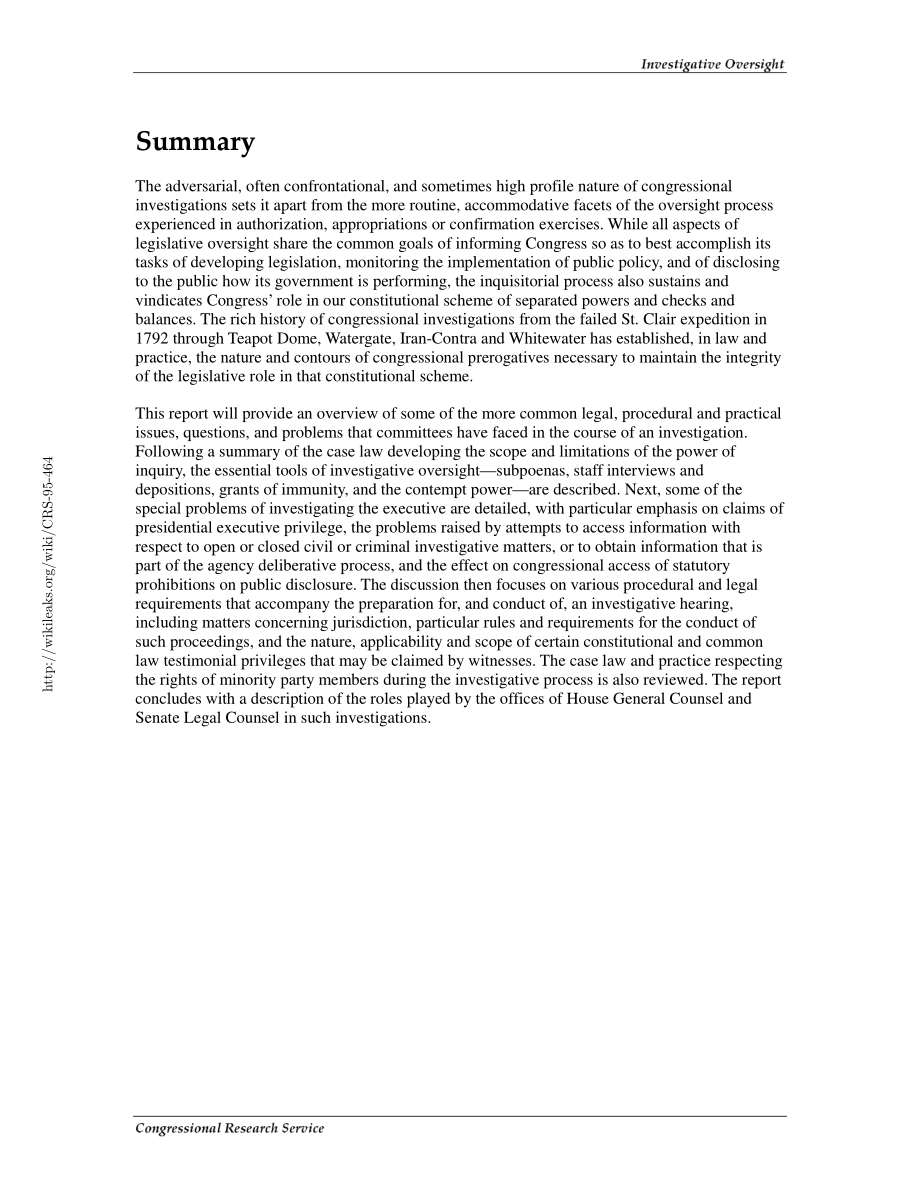 [19950407]95-464_调查监督：国会调查的法律、实践和程序简介.pdf_第2页
