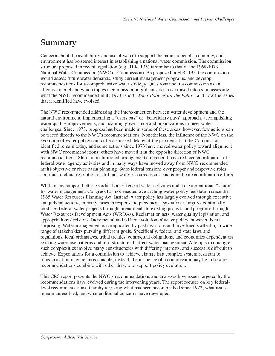[20090511]R40573_35年水政策：1973年国家水务委员会和当前的挑战.pdf_第2页