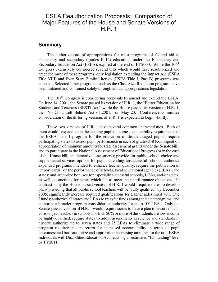 [20010706]RL30921_ESEA重新授权建议：比较众议院和参议院版本H.R.的主要特点1.pdf_第2页