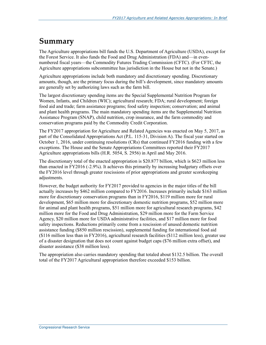 [20170511]R44441_2017财年农业和相关机构拨款：简言之.pdf_第2页