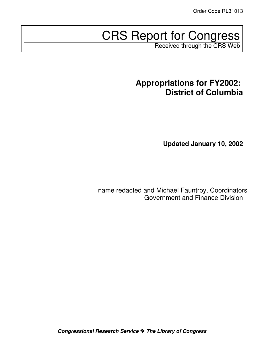 [20020110]RL31013_2002财年拨款：哥伦比亚特区.pdf_第1页