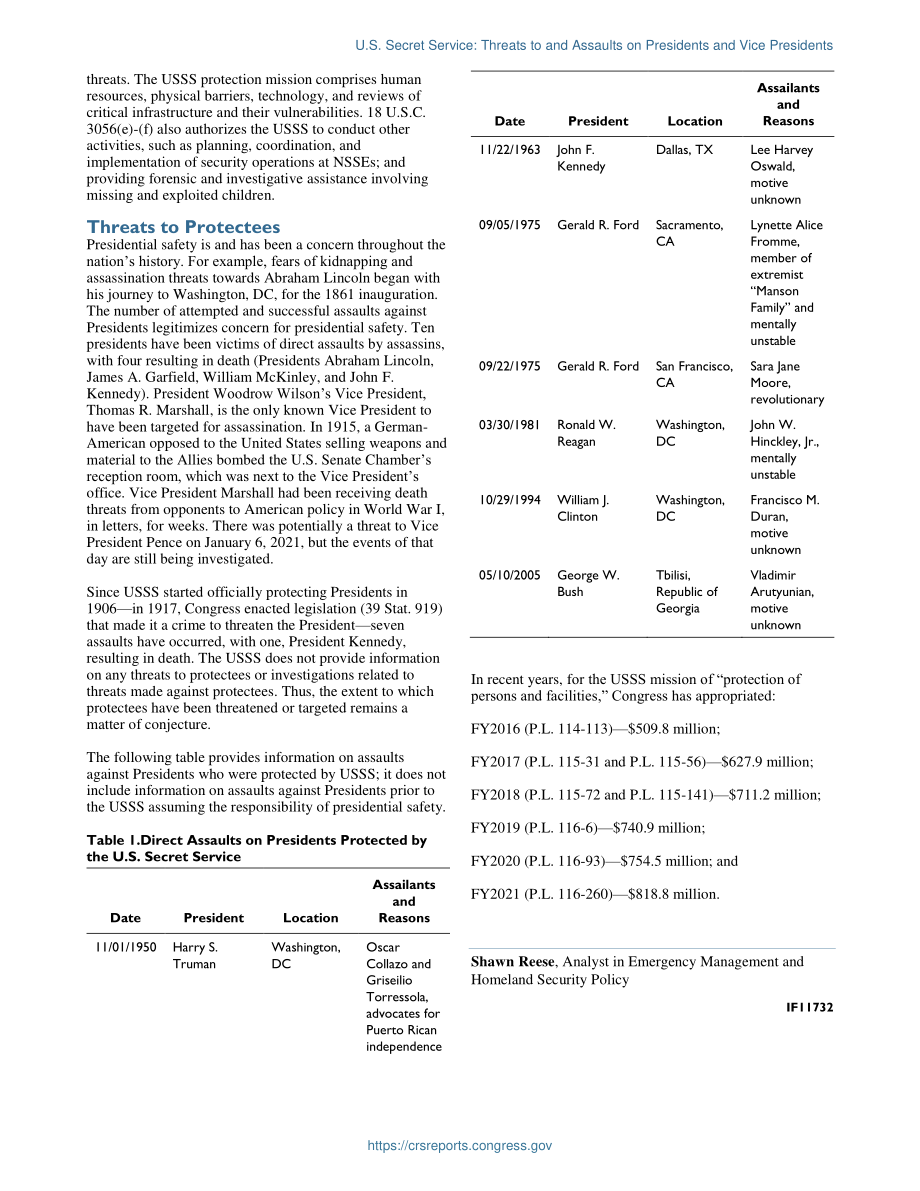 [20210115]IF11732_美国特勤局：对总统和副总统的威胁和袭击.pdf_第2页