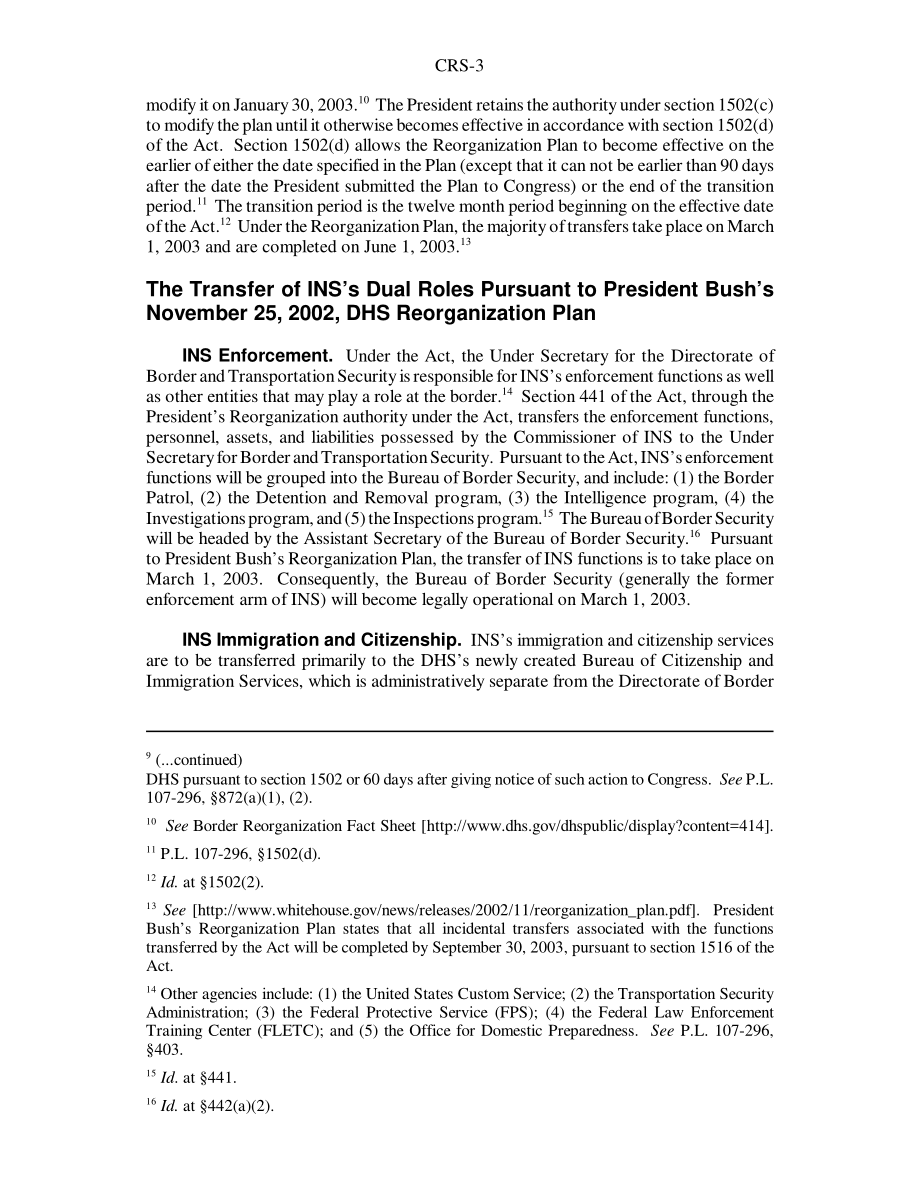 [20030204]RS21410_根据2002年《国土安全法》重组移民局：生效日期和双重角色.pdf_第3页