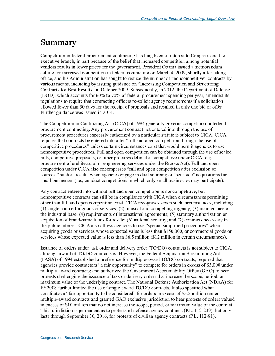 [20150121]R40516_联邦合同竞争：法律概述.pdf_第2页