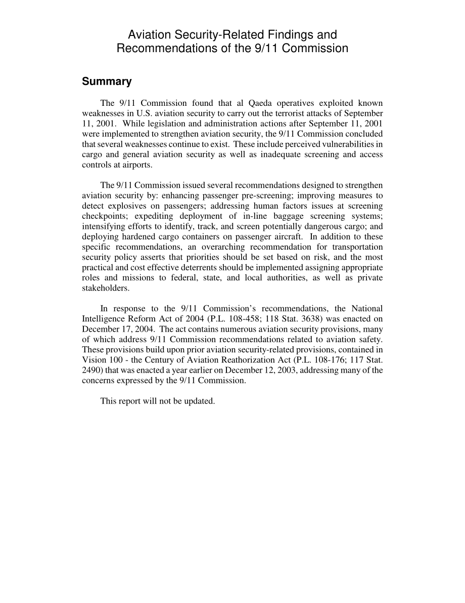[20050330]RL32541_9.11委员会与航空安全有关的调查结果和建议.pdf_第2页
