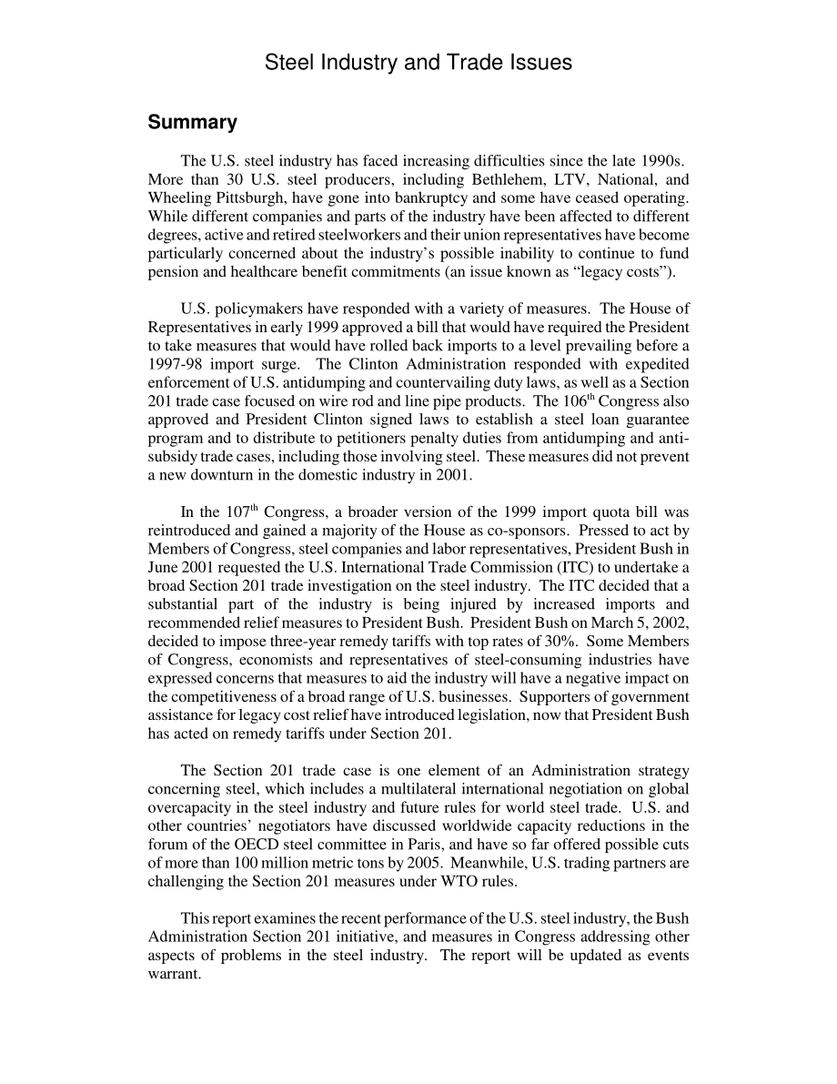 [20020528]RL31107_钢铁工业和贸易问题.pdf_第2页