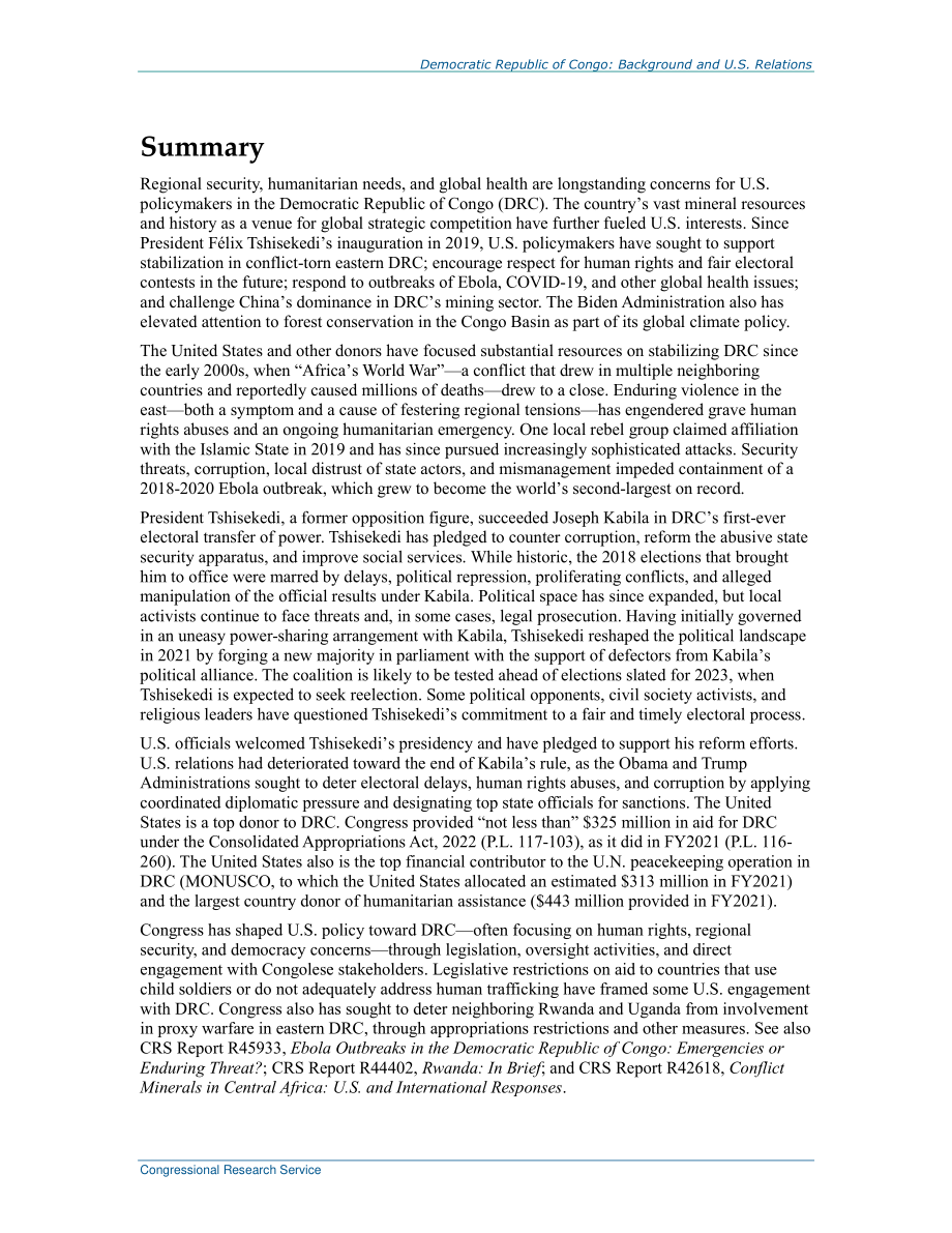 [20220325]R43166_刚果民主共和国：背景和美国关系.pdf_第2页