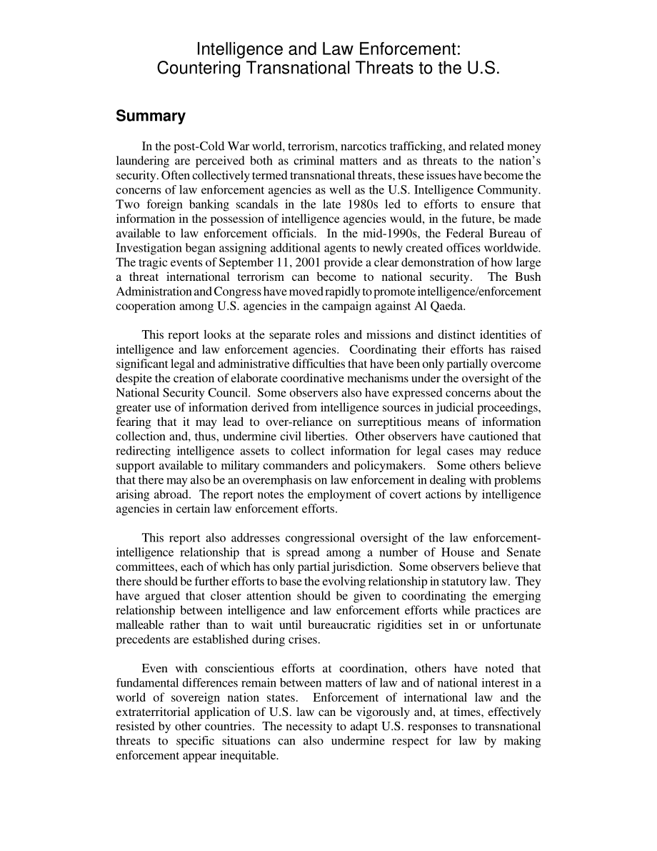 [20011203]RL30252_情报和执法：应对美国面临的跨国威胁.pdf_第2页