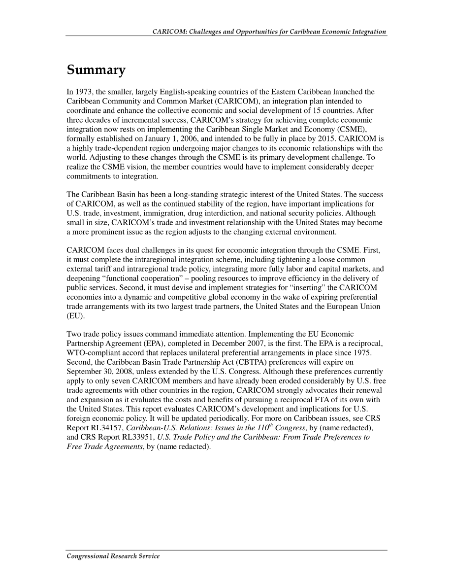 [20080107]RL34308_加共体：加勒比经济一体化的挑战和机遇.pdf_第2页