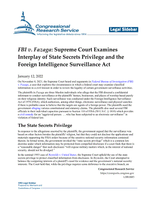 [20220112]LSB10683_FBI诉Fazaga：最高法院审查国家机密特权和《外国情报监视法》的相互作用.pdf