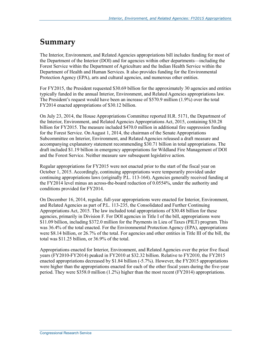 [20150127]R43617_内部、环境和相关机构：2015财年拨款.pdf_第2页