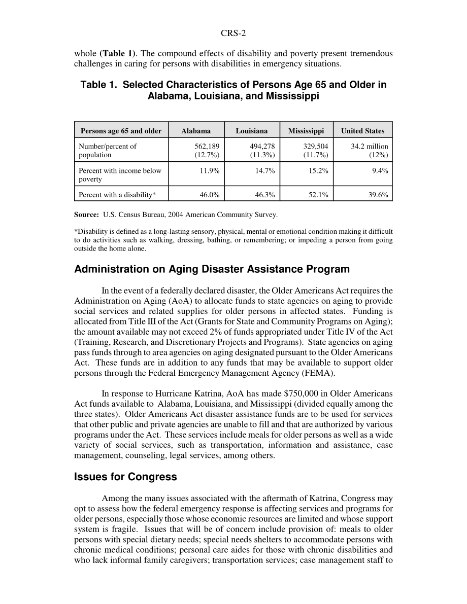 [20050922]RS22252_美国老年人法案：卡特里娜飓风后对老年人的灾难援助.pdf_第2页