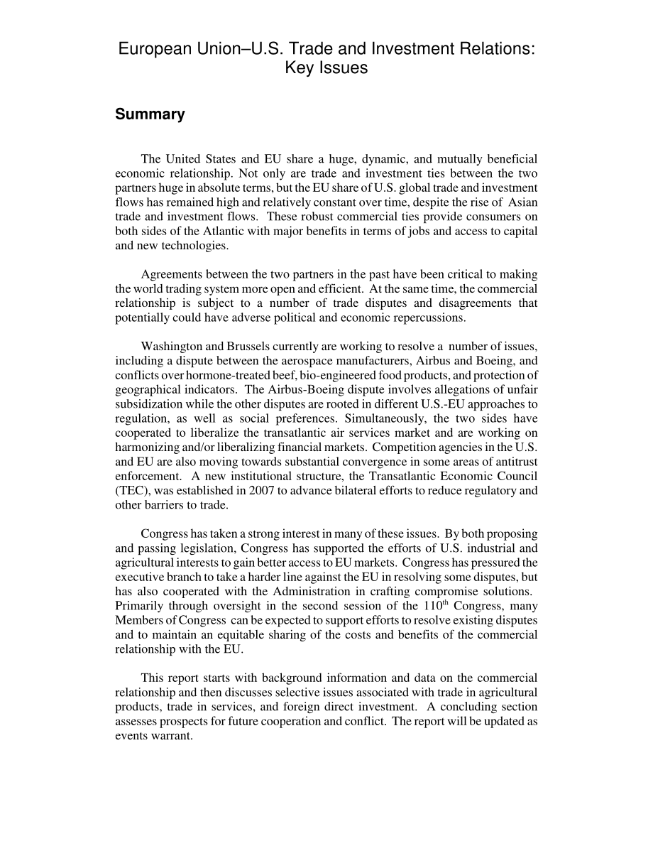 [20080408]RL34381_欧盟-美国贸易和投资关系：关键问题.pdf_第2页
