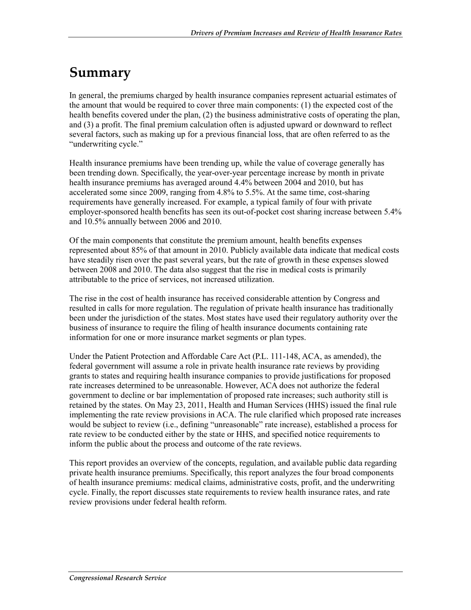 [20120120]R41588_保费增长的驱动因素和医疗保险费率审查.pdf_第2页
