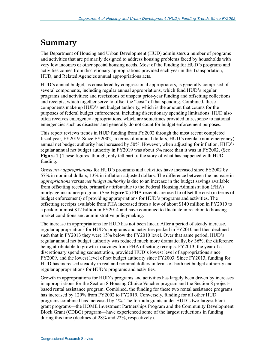 [20191226]R42542_住房和城市发展部（HUD）：2002财年以来的融资趋势.pdf_第2页