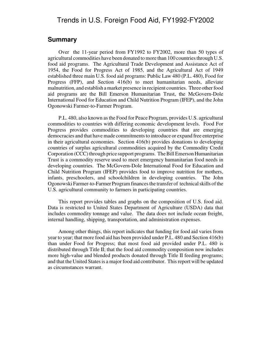 [20030520]RL31927_1992-2002财年美国对外粮食援助趋势.pdf_第2页