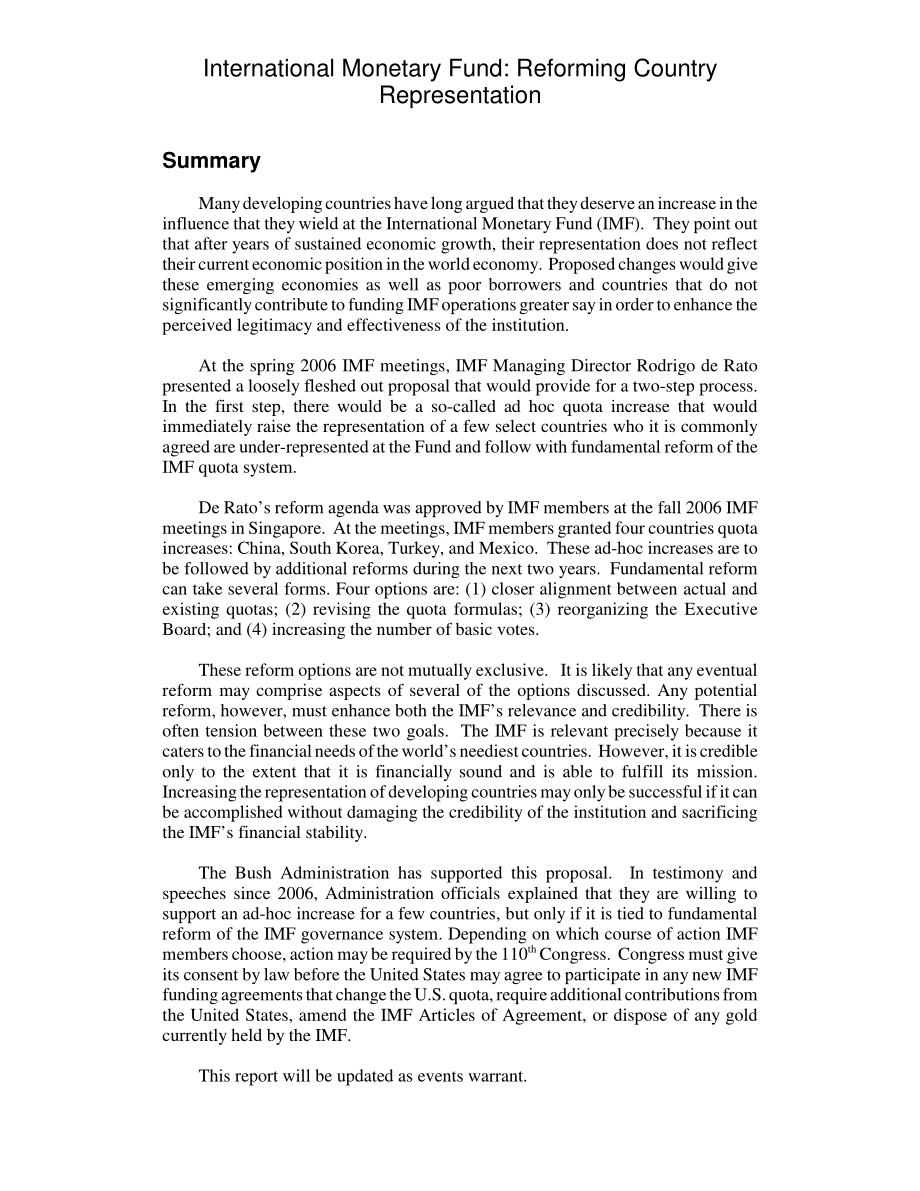 [20080129]RL33626_国际货币基金组织：改革国家代表权.pdf_第2页