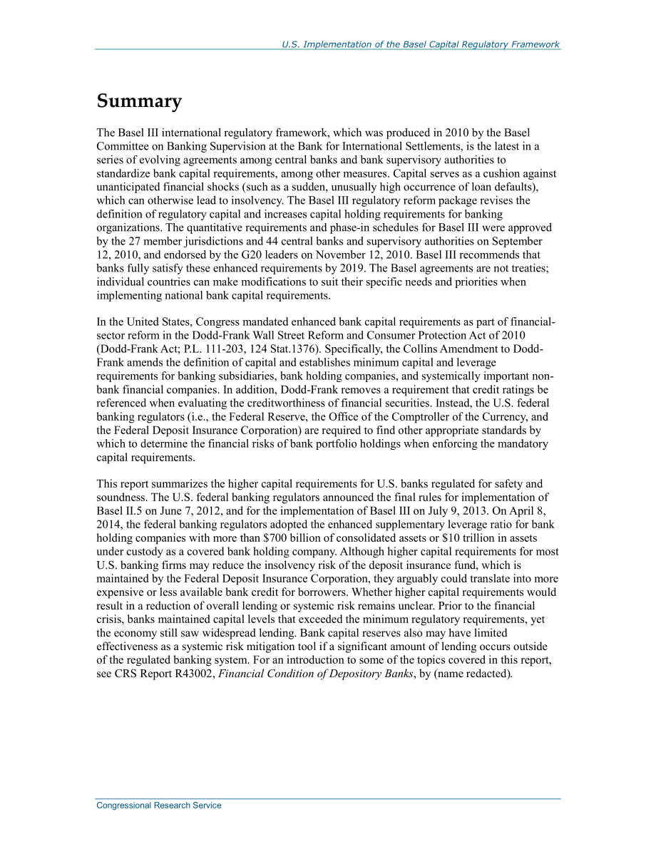 [20140409]R42744_美国巴塞尔资本监管框架的实施.pdf_第2页