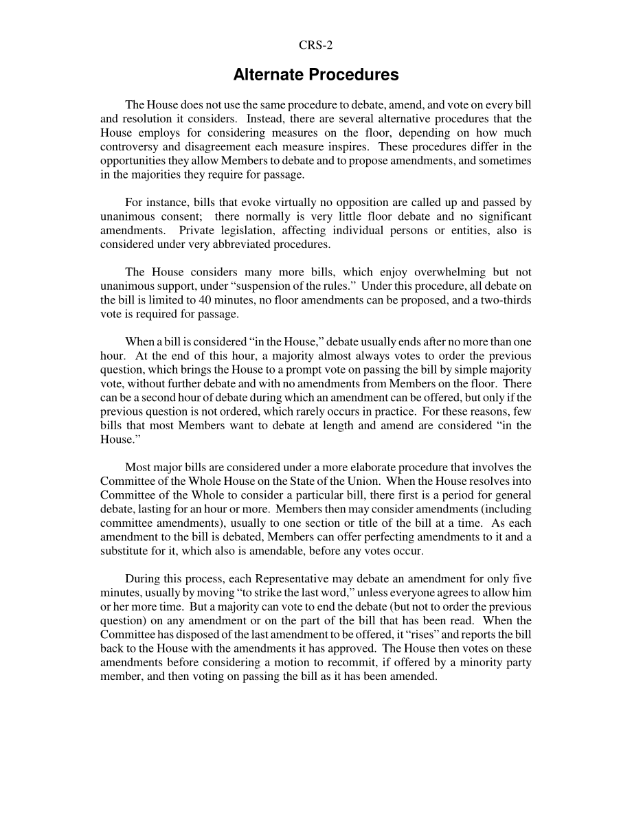[20050315]97-236GOV_众议院的发言程序：简要概述.pdf_第2页