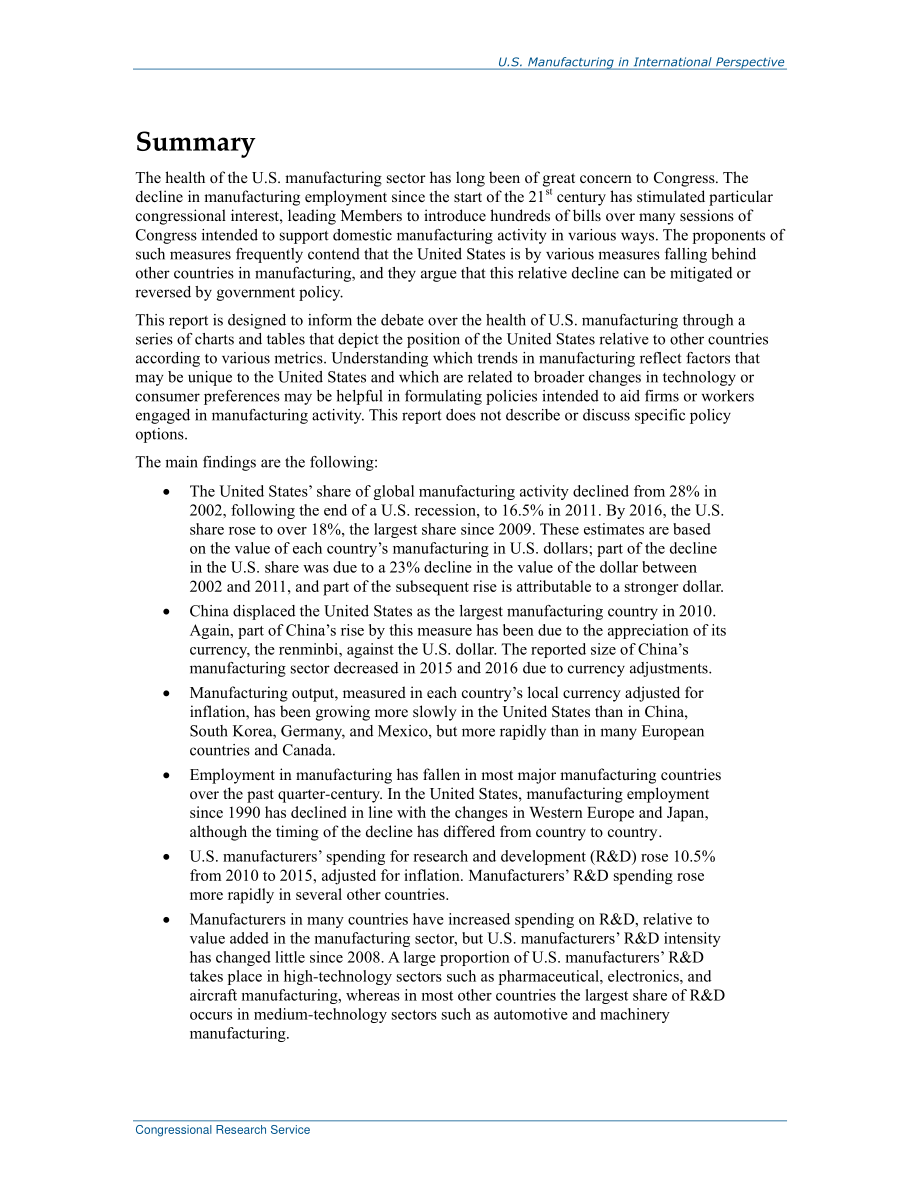 [20180221]R42135_国际视野中的美国制造业.pdf_第2页