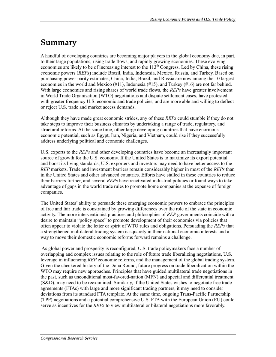 [20121203]R42864_新兴经济大国与美国贸易政策.pdf_第2页