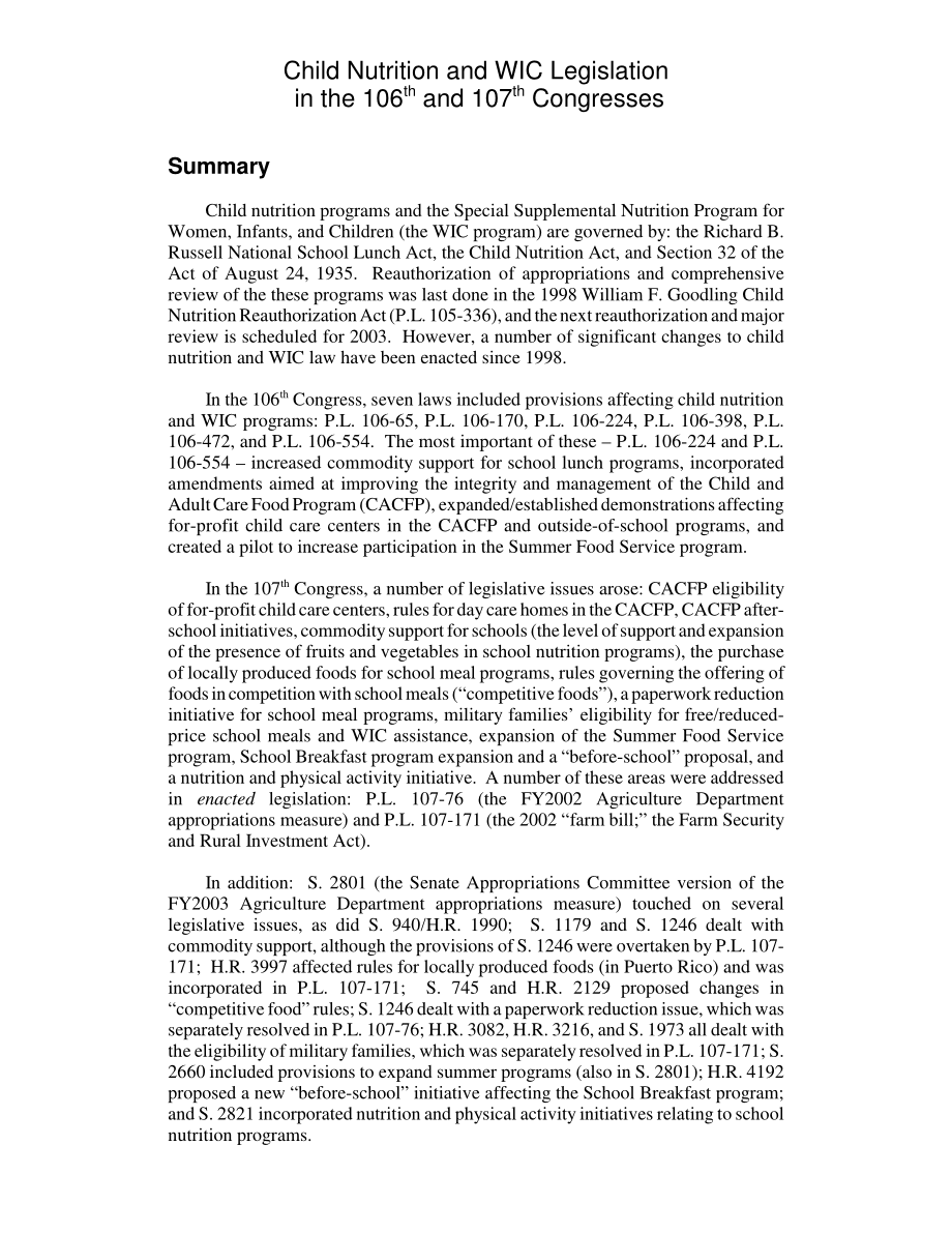 [20021202]RL31578_第106届和107届大会的儿童营养和WIC立法.pdf_第2页