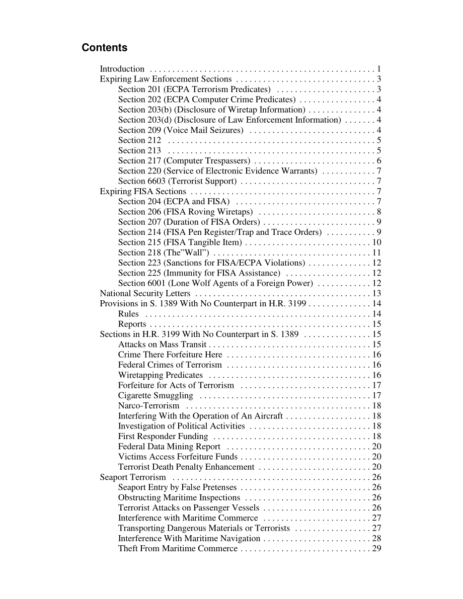 [20050915]RL33027_美国爱国者法案：众议院和参议院批准的再授权及相关立法行动的背景和比较.pdf_第3页