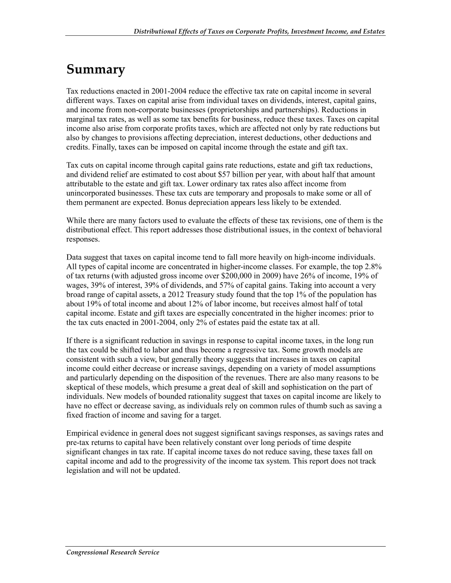 [20121227]RL32517_税收对企业利润、投资收入和房地产的分配效应.pdf_第2页